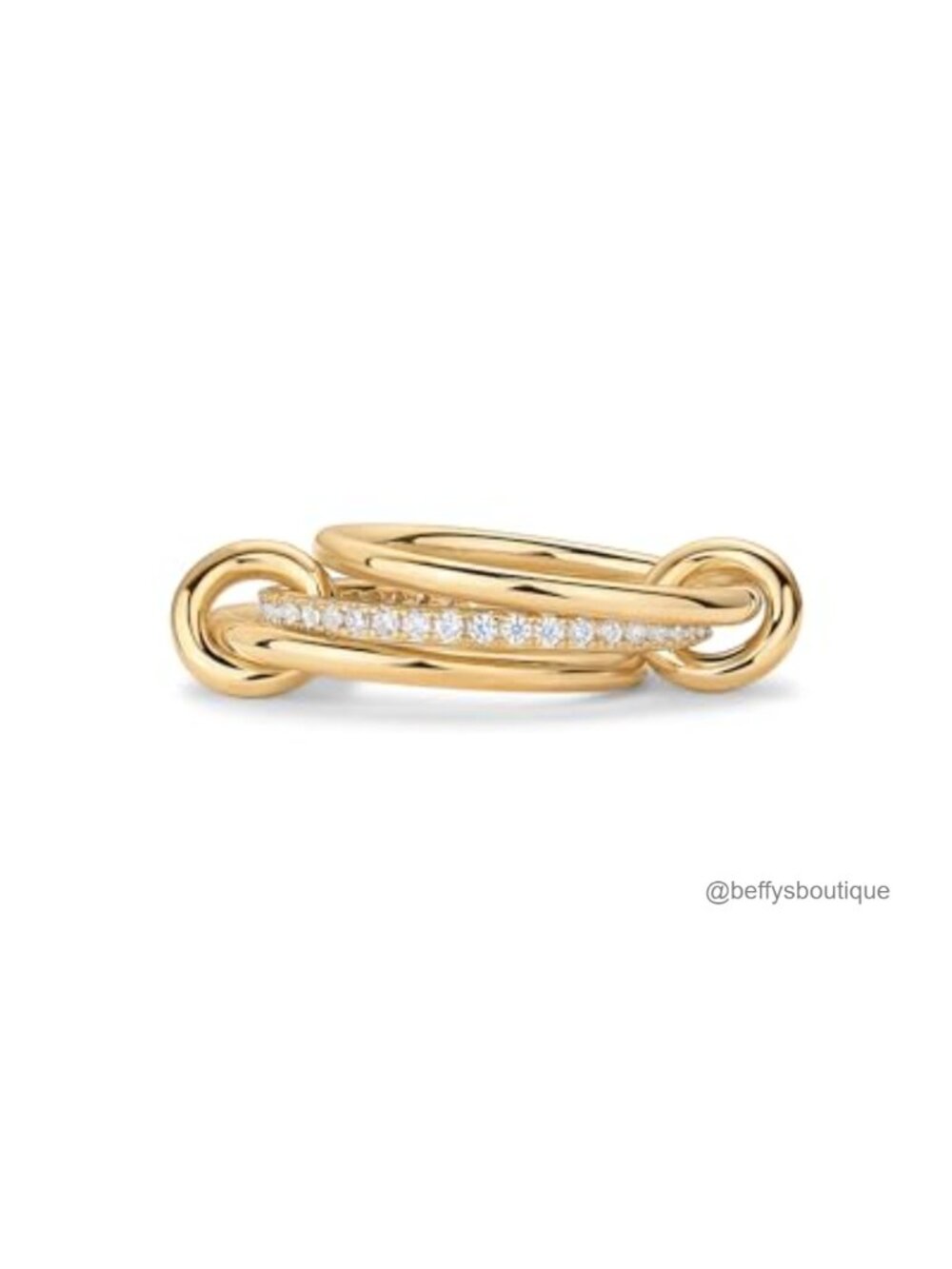 14K Gold Plated Stackable Rings Interlocked 3 Piece Set Hypoallergenic